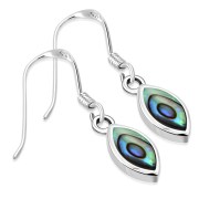 Abalone Oval Silver Earrings - e351h